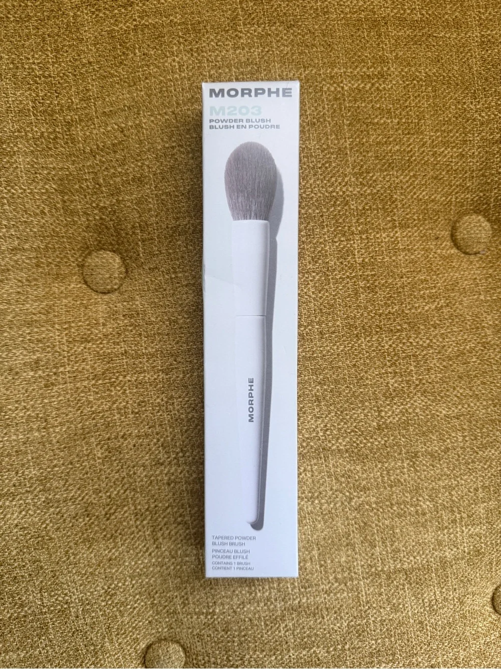 NEW in box Morphe White Powder Brush - Soft Taupe Bristles